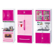 New Pretend Play 3 in 1 Simulation Kitchen Set Cooking Cabinet Tool Tableware Dolls Suits Toys Puzzle Educational Doll for Girls