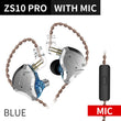 KZ ZS10 Pro Gold Earphones 4BA+1DD Hybrid 10 drivers HIFI Bass Earbuds In Ear Monitor Headphones Noise Cancelling Metal Headset