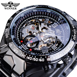 Winner Mechanical Sport Design Bezel Golden Watch Mens Watches Top Brand Luxury Montre Homme Clock Men Automatic Skeleton Watch