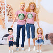 1/6 Barbi Dolls Family Doll Set of 4 People Mom Dad Kids 30cm Barbies Doll Full Set With Clothes for Education Birthday Gift