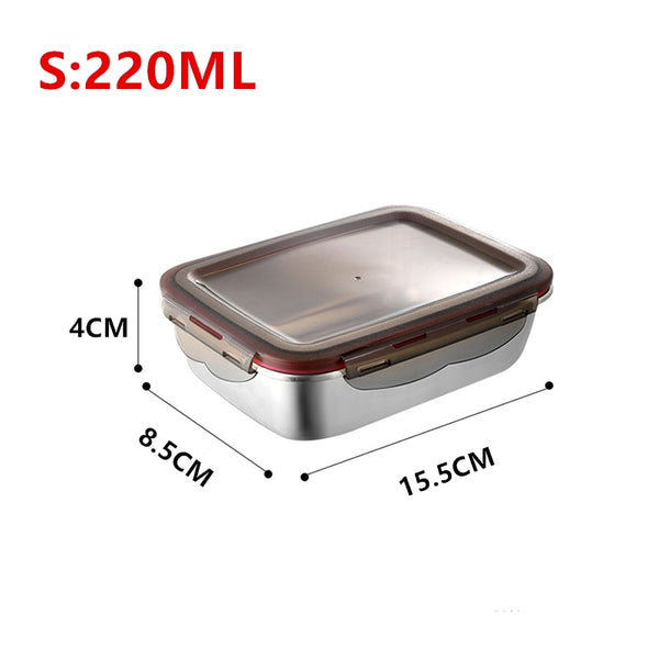 304 Stainless Steel Lunch Box Travel Leakproof Bowls Home Containers Microwave Heating Lunchboxs  Big Capacity Food Lunchbox