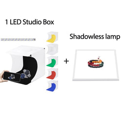 PULUZ 20cm Mini Studio Light Box LED Studio Panel Photo Shooting Tent 6 Backgrounds Shadowless Lightbox Kit Photography Soft Box