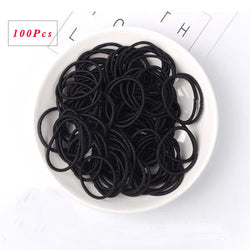 100Pcs/Set Children Girls Hair Bands Candy Color Hair Ties Colorful Basic Simple Rubber Band Elastic Scrunchies Hair Accessories