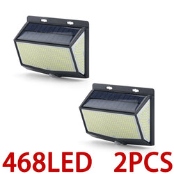 468 LED Solar Light Human Body Sensor 288 Solar Lamp IP65 Outdoor Light automatic adjust brightness Garden Street Light