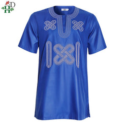 H&D South Africa Couple Clothes African Dresses For Men And Women Dashiki Embroidery Clothing Short Sleeve T-shirt Ankara Dress