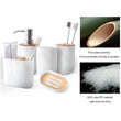 6Pcs Bamboo Bathrooms  Set Toilet Brush Toothbrush Holder Cup Soap holder Emulsion Dispenser Container Bathroom Accessories