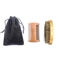 Natural Combs Beard Eco Friendly Shaving Brush Beard Comb Kit For Men Beard Mustache Repair Set Bristle Hair Professional