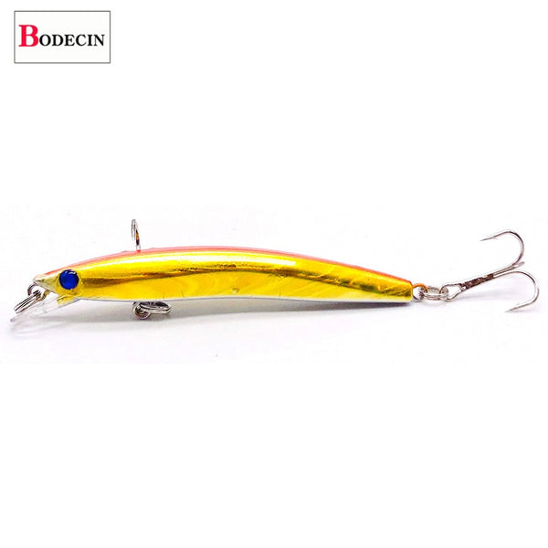 Wobbler Minnow Floating Hard Plastic Artificial Bait For Fishing Lure Tackle Bass 8cm 3d Eyes Topwater 2 Fish Hook Crankbait 1pc