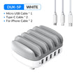 ORICO 5 Ports USB Charging Station Dock with Holder 40W 5V2.4A USB Charging Free USB Cable for iPhone PC Tablet