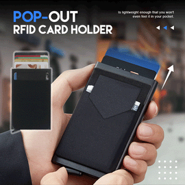 ZK30 Pop Up ID RFID Card Male Wallet Mini Package Aluminum Metal Protective Gear Storage Bag Smart Quick Release Women Wallet