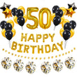 38pcs 32inch Happy 50 Birthday Foil Balloons Black Gold Latex Balloon Number 50th Years Old Party Decorations Man Woman Supplies