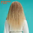 FASHION IDOL Afro Kinky Curly Hair Bundles 5pcs/pack 24 inch Ombre Blonde Nature Black Color Synthetic Hair Weave Bundles Fiber