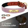 Dog Collar Personalized Engraved Dog Nameplate Collar Leather Padded Pet Puppy ID Collars Reflective For Small Medium Large Dogs