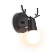 LED Antler Wall Lamp Iron Wooden Nordic Vintage Modern Bathroom Bedroom Living Room Bedside Stair Creative Home Lights E27 Black