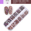 12 boxes / set of AB crystal rhinestone diamond gem 3D glitter nail art decoration beauty