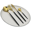 JANKNG Black Gold Cutlery Set Stainless Steel Dinnerware Set 16/24Pcs Kitchen Tableware Set Knife Fork Spoon Flatware Dinner Set