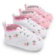 lioraitiin Summer Baby Infant Girl Soft Sole Crib Toddler Canvas Cute Flower Sneaker Shoes