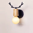 LED Antler Wall Lamp Iron Wooden Nordic Vintage Modern Bathroom Bedroom Living Room Bedside Stair Creative Home Lights E27 Black