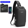 Lifetime Warranty Fashion Men High Quality Crossbody Bag Splashproof Chest Bag Anti-theft USB Charging Casual Chest Bag Male Bag