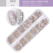 12 boxes / set of AB crystal rhinestone diamond gem 3D glitter nail art decoration beauty