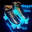 New Style Led Rechargeable 7 Colorful Luminous Double Row 4 Wheel Roller Skates Patines Outdoor Men Women Shoes