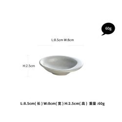 KINGLANG Design Nordic Grey Color Stone Hat Shape Sushi Plate Rice Bowl for Restaurant Pebbles Feeling Smooth Sauce Dish