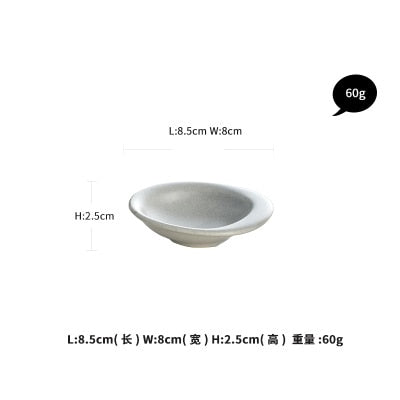 KINGLANG Design Nordic Grey Color Stone Hat Shape Sushi Plate Rice Bowl for Restaurant Pebbles Feeling Smooth Sauce Dish