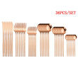 Tableware Gold Cutlery Set 36 Piece Fork Spoon Flatware Cutelry Set Stainless Steel Gold Dinner Dessert Fork Knife Tea Spoon Set