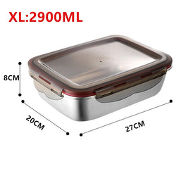 304 Stainless Steel Lunch Box Travel Leakproof Bowls Home Containers Microwave Heating Lunchboxs  Big Capacity Food Lunchbox