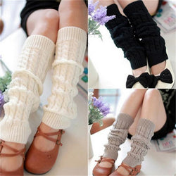 Fashion Leg Warmers Women Warm Knee High Winter Knit Solid Crochet Leg Warmer Socks Warm Boot Cuffs Beenwarmers Long Socks Hot