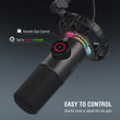 FIFINE Dynamic Microphone for windows&amp;laptop,USB Mic for Gaming with Tap-to-Mute Button/RGB Light/Headphone Jack -K658