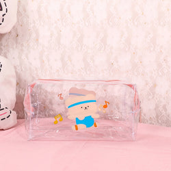 PURDORED 1 Pc Girl Clear Cosmetic Bag PVC Transparent Makeup Bag for Women Waterproof Zipper Beauty Case Travel  Toiletry Bags