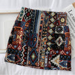 HELIAR Boho Patchwork Partern Skirts Women A-line National Skirts Spring Mini Wide Leg BOHO Vintage Mini Skirts For Women