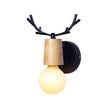 LED Antler Wall Lamp Iron Wooden Nordic Vintage Modern Bathroom Bedroom Living Room Bedside Stair Creative Home Lights E27 Black