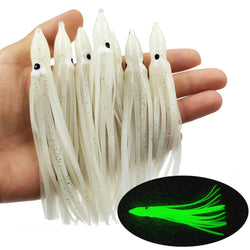 20-pieces Luminous Squid Skirts Soft Lure pesca 5cm/9cm/11cm Night Fishing Lure Octopus Glow Rubber Artificial Bait for Tuna Sai