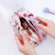 PURDORED 1 Pc Girl Clear Cosmetic Bag PVC Transparent Makeup Bag for Women Waterproof Zipper Beauty Case Travel  Toiletry Bags