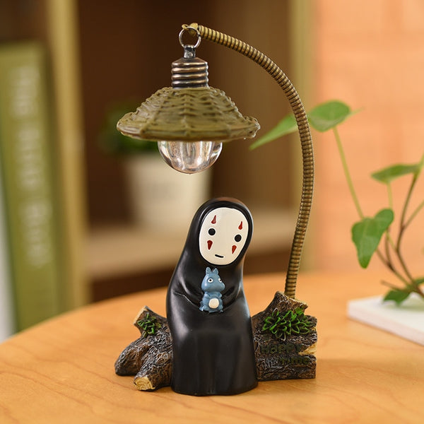 Studio Ghibli Spirited Away No Face Man Figures Toy LED Night Light Toy Anime Totoro No Face Man Figure Model Toy Kids Toys Gift