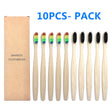 10PCS Colorful Natural Bamboo Toothbrush Set Soft Bristle Charcoal Teeth Whitening Bamboo Toothbrushes Soft Dental Oral Care