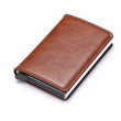 Customized Wallet Credit Card Holder Men Gifts Purse RFID Aluminium Box Bank Card Holder Vintage Leather Wallet with Money Clips