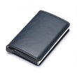 Customized Wallet Credit Card Holder Men Gifts Purse RFID Aluminium Box Bank Card Holder Vintage Leather Wallet with Money Clips