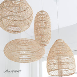 Natural Rattan Lamp Pendant light New Chinese Style Hand-woven Pendant Light for Living Room Hanging Luminaire Dining Room light