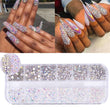 12 boxes / set of AB crystal rhinestone diamond gem 3D glitter nail art decoration beauty