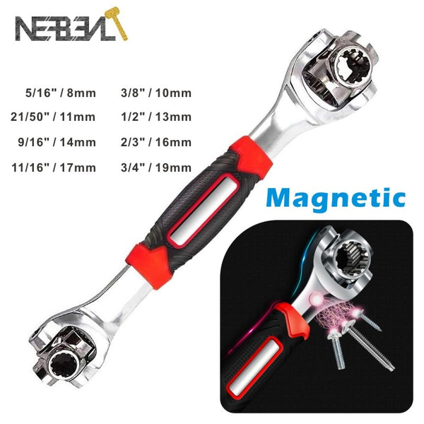 360 Degree Multipurpose Tiger Wrench 8 in 1 Tools Socket Works Universal Ratchet Spline Bolts Torx Sleeve Rotation Hand Tools