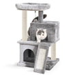 Fast Delivery Pet Cat Tree House Tower Condo Wood Cat Scratching Sisal-Covered Scratch Posts Pads with Play Ball for Cats Kitten