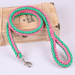 1.2M Length Large Dog Hand-knitted Leash Nylon Rope iron Buckle Pet Traction Rope For Big breed dogs Pet Traction Rope Golden