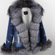 real fur women Short parka coat winter jacket real natural fox fur coat thick warm fur parkas