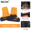 SKDK 1Pair Cowhide Gym Gloves Grips Anti-Skid Weight Lifting Grip Pads Deadlifts Workout Crossfit Fitness Gloves Palm Protection