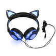 JINSERTA  Cat Ear headphones LED Ear headphone cat earphone Flashing Glowing Headset Gaming Earphones for Adult and Children