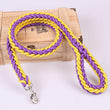 1.2M Length Large Dog Hand-knitted Leash Nylon Rope iron Buckle Pet Traction Rope For Big breed dogs Pet Traction Rope Golden