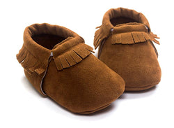 Baywell PU Suede Leather Newborn Baby Moccasins Shoes Soft Soled Non-slip Crib First Walker